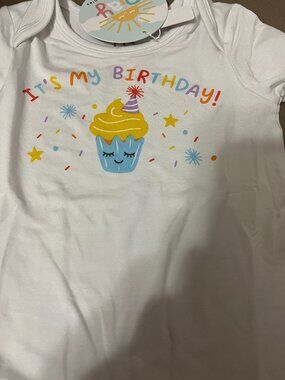 Little Sleepies 12 - 18 months Birthday Onesie NEW